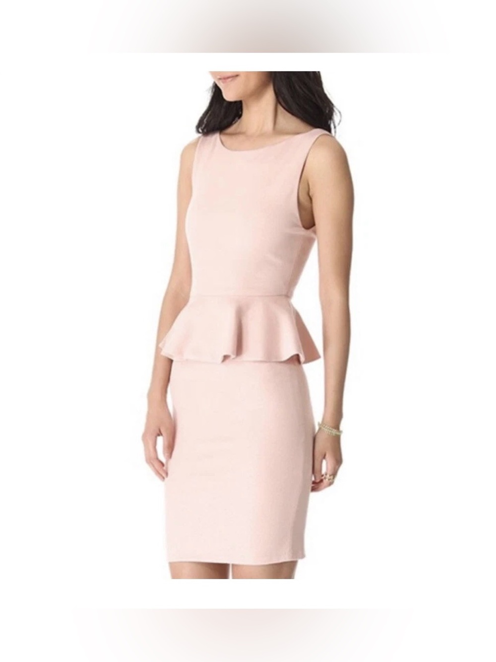 Alice + Olivia Soft Pink Sleeveless Peplum Mini Dress Preppy Size S